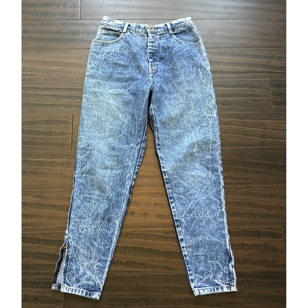 Prezzia Jeans Juniors 9 Acid Wash Zip Ankles Blue Y2K Vintage 1990s Grunge